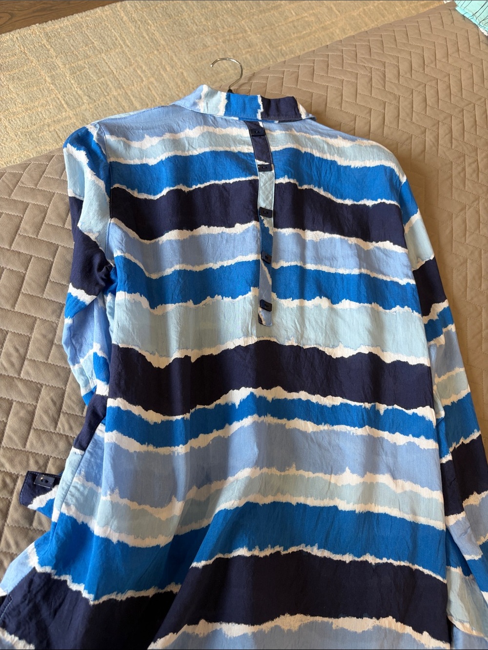 Multiples Blue Striped Button-Back Tunic - Picture 2 of 4